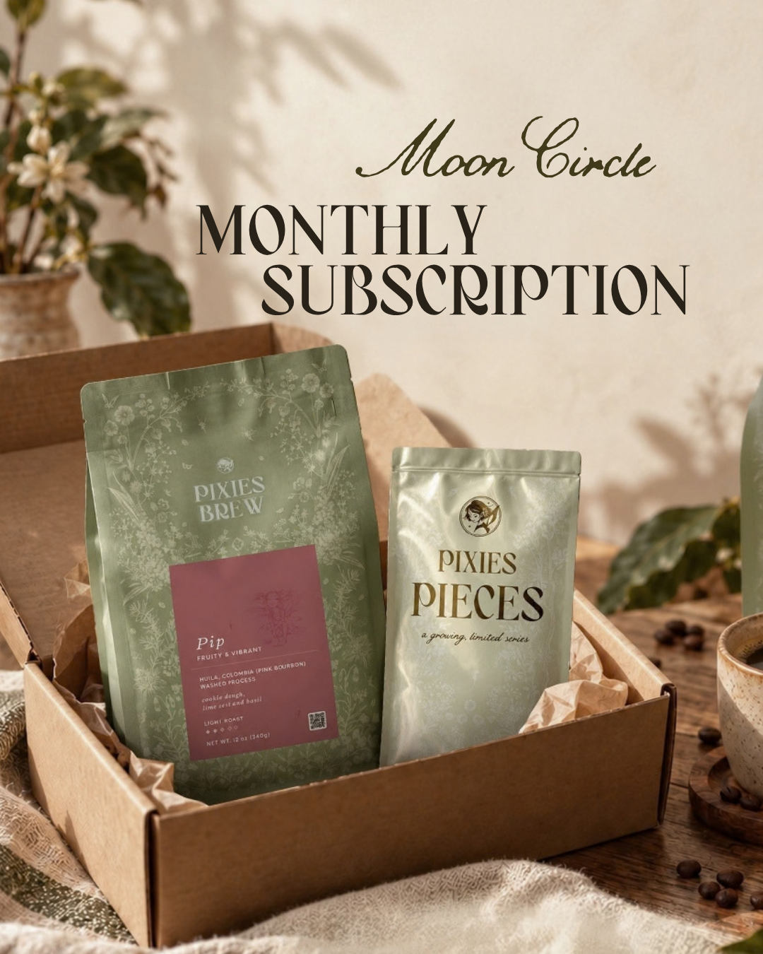 Moon Circle Subscription: Coffee + Collectible Oracle Card