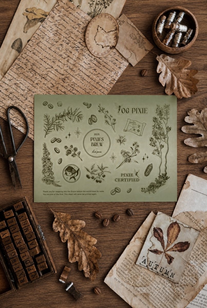 Pixie's Circle Sticker Sheet - Pixies Brew